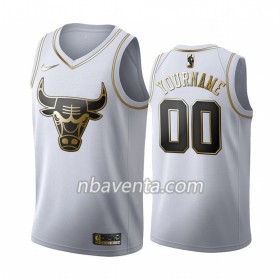 Camiseta Hombre Chicago Bulls Personalizadas 2019-20 Nike Blanco Golden Edition Swingman